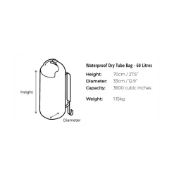 Overboard Vandtæt Rygsæk 60L - Dry Tube -CRESSI SHOP 60l