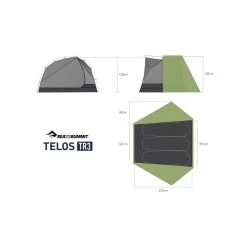 Sea To Summit Telos TR3 Ultralight Telt -CRESSI SHOP ats2040 01180411 telos tr3 ultralight tent green dimensions graphic 1