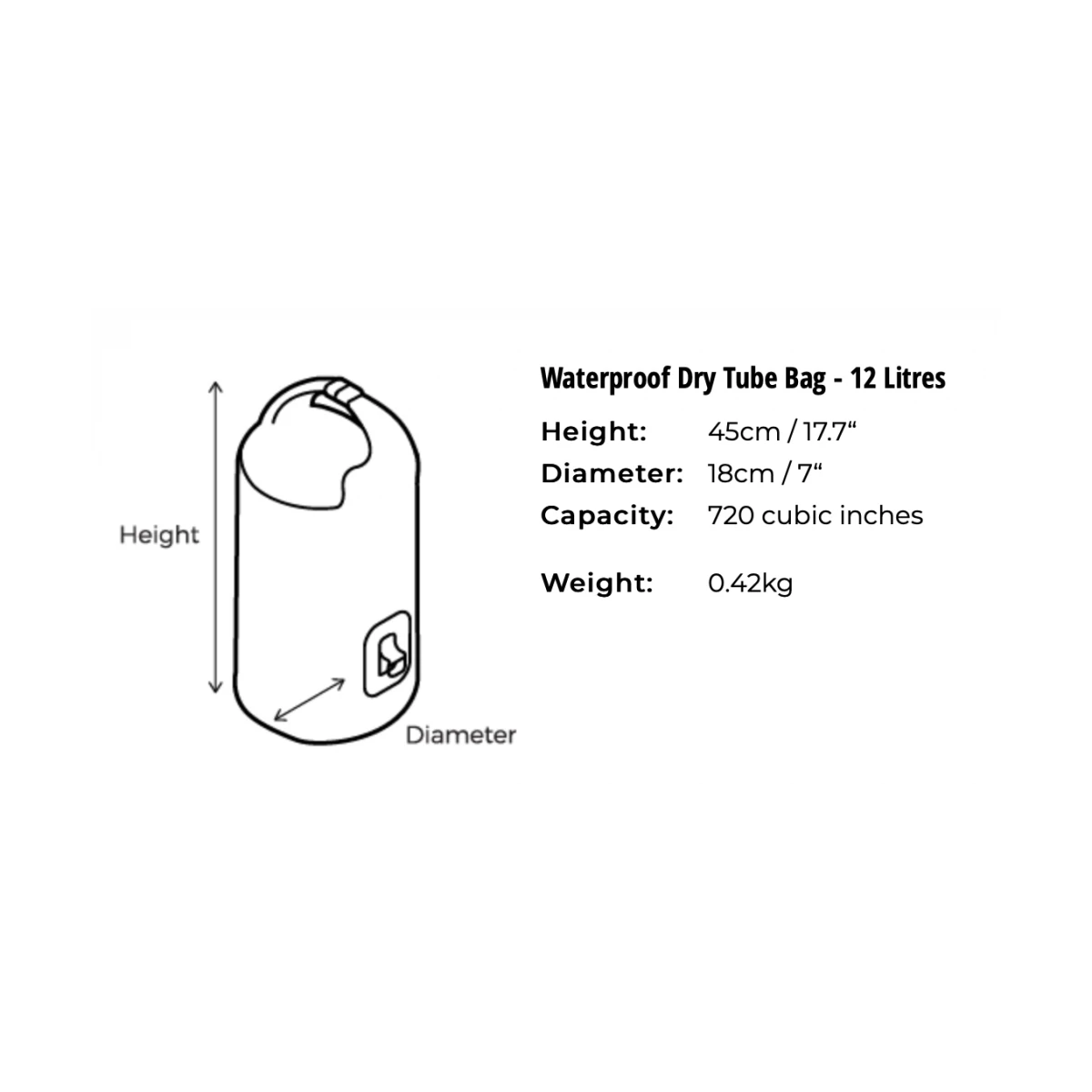 Overboard Vandtæt 20L Grej Tube Taske 2 Overboard Vandtæt 20L Grej Tube Taske - Billede 2